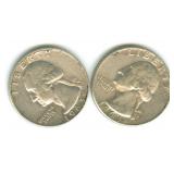 (2) U.S. Washington Silver Quarters
