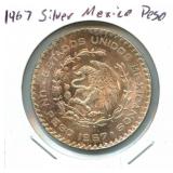 1967 Silver Mexico 1 Peso