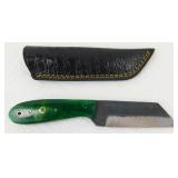 New Carbon Steel Tanto Knife with Leather Sheath