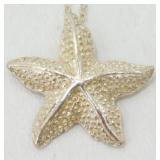 Sterling Silver Starfish Necklace - 18'