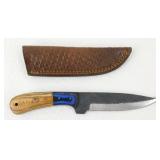 New Carbon Steel Drop Point Knife with Leather