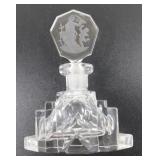 * Czech Glass Art Deco Perfume Bottle w/ Nude and