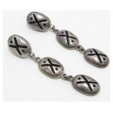 Mexico Sterling Silver "Ty-70" Earrings - Heavy