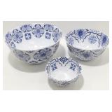 3-pc Plastic Bowl Set - Large Bowl 11"