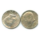 (2) 1968-D Kennedy Silver Half Dollars - 40%