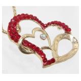 Betsey Johnson Heart Rhinestone Pendant Necklace
