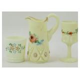 * 3 Pieces of Custard Glass