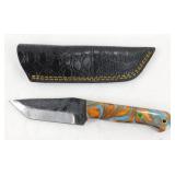 New Carbon Steel Tanto Knife with Leather Sheath