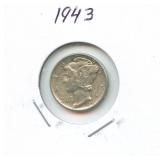 1943 Mercury Silver Dime