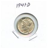 1941-D Mercury Silver Dime