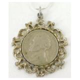 24' .925 Necklace with a 1956 Nickel Pendant