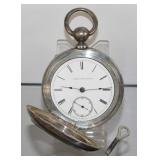 Elgin Coin Silver Pocket Watch Grade 81, Model 1,
