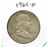 1962-D Franklin Silver Half Dollar