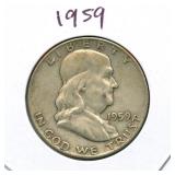 1959 Franklin Silver Half Dollar