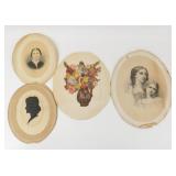 * Group of Antique Oval Portrait Prints &