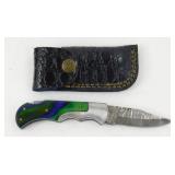 New Damascus Steel Folding Pocket Knife with