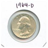 1964-D Washington Silver Quarter