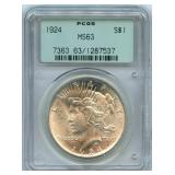 1924 Peace Silver Dollar - PCGS MS 63