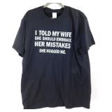2XL Black T-Shirt with Logo On It - New