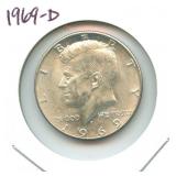 1969-D Kennedy Silver Half Dollar - 40% Silver
