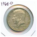 1968-D Kennedy Silver Half Dollar - 40% Silver