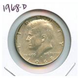1968-D Kennedy Silver Half Dollar - 40% Silver