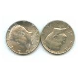 (2) 1969 Kennedy Silver Half Dollars - 40% Silver