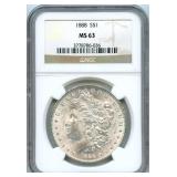 1888 Morgan Silver Dollar - NGC MS 63