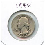 1945 Washington Silver Quarter