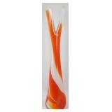 ** 'Creamcicle' MCM Art Glass Vase - 31' x 8'