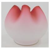 * Fenton Cased Satin Glass Rose Bowl - 5' W x