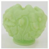 * Fenton Lime Green Satin Rose Bowl - 5-1/4' W x