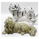 * 2 Vintage 12' Ceramic Foo Dogs