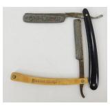 Pair of Vintage Straight Razors - Diamond Wedge &