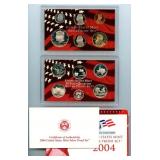 2004 U.S. Silver Proof Set - Half, (5) Quarters