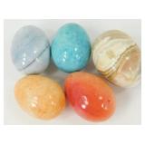 * 5 Solid Glass Easter Eggs - Different Colors &