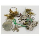 Large Group of Antique Pocket Watch Keys