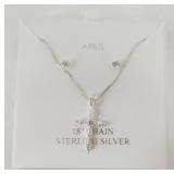 925 Italian Crucifix Necklace & Earrings