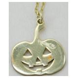 Gold Over Sterling Silver Pumpkin Pendant, 2.1 g
