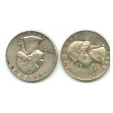 (2) 1963-D Washington Silver Quarters