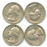 (4) 1962-D Washington Silver Quarters
