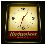 ** 1990's Lighted Budweiser Advertising Clock -
