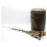 ** Ice Fishing Stool/Bucket with Group of Ice