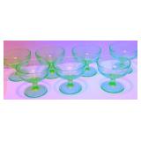 * Uranium Glass Sherbet / Champagne Glasses