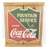 * Drink Coca Cola Fountain Service Wood Sign