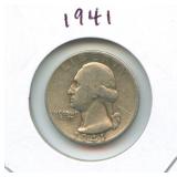 1941 Washington Silver Quarter