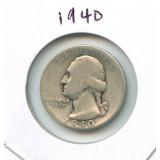 1940 Washington Silver Quarter