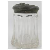 * Vintage Pressed Glass/Metal Lid Container