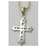 Sterling Silver 20ï¿½ Rope Chain with Cross Pendant,