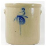 * Antique Stoneware Crock - Cobalt Blue Lazy